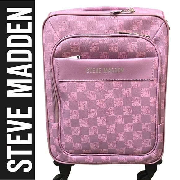 Steve Madden Hayden SM Block Logo Soft Side Expandable Spinner 20" Luggage